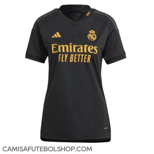 Camisa de time de futebol Real Madrid Replicas 3º Equipamento Feminina 2023-24 Manga Curta